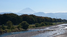 釜無川と富士山